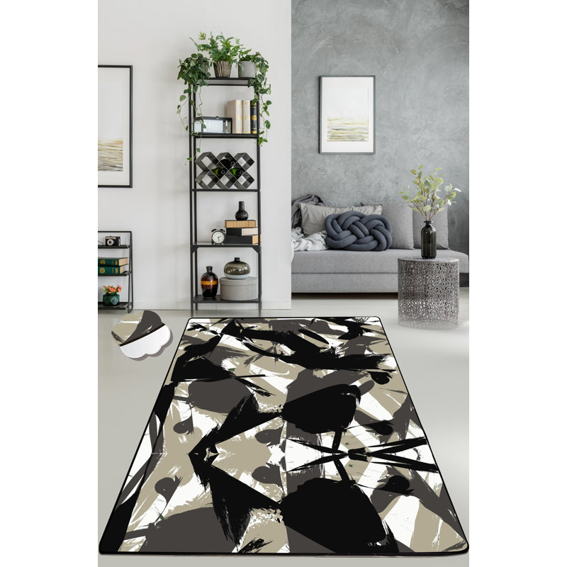 Chevron Shag Area Rug, Rectangle 80 x 120cm