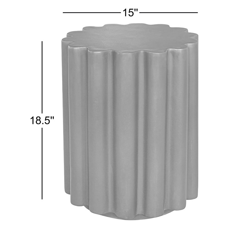 Table de bout en béton Melati, Blanc