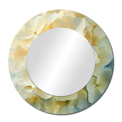 Hydrangea In Soft Focus Of Summer I - Floral Decorative Mirror Wall Art - Printed On Metal
