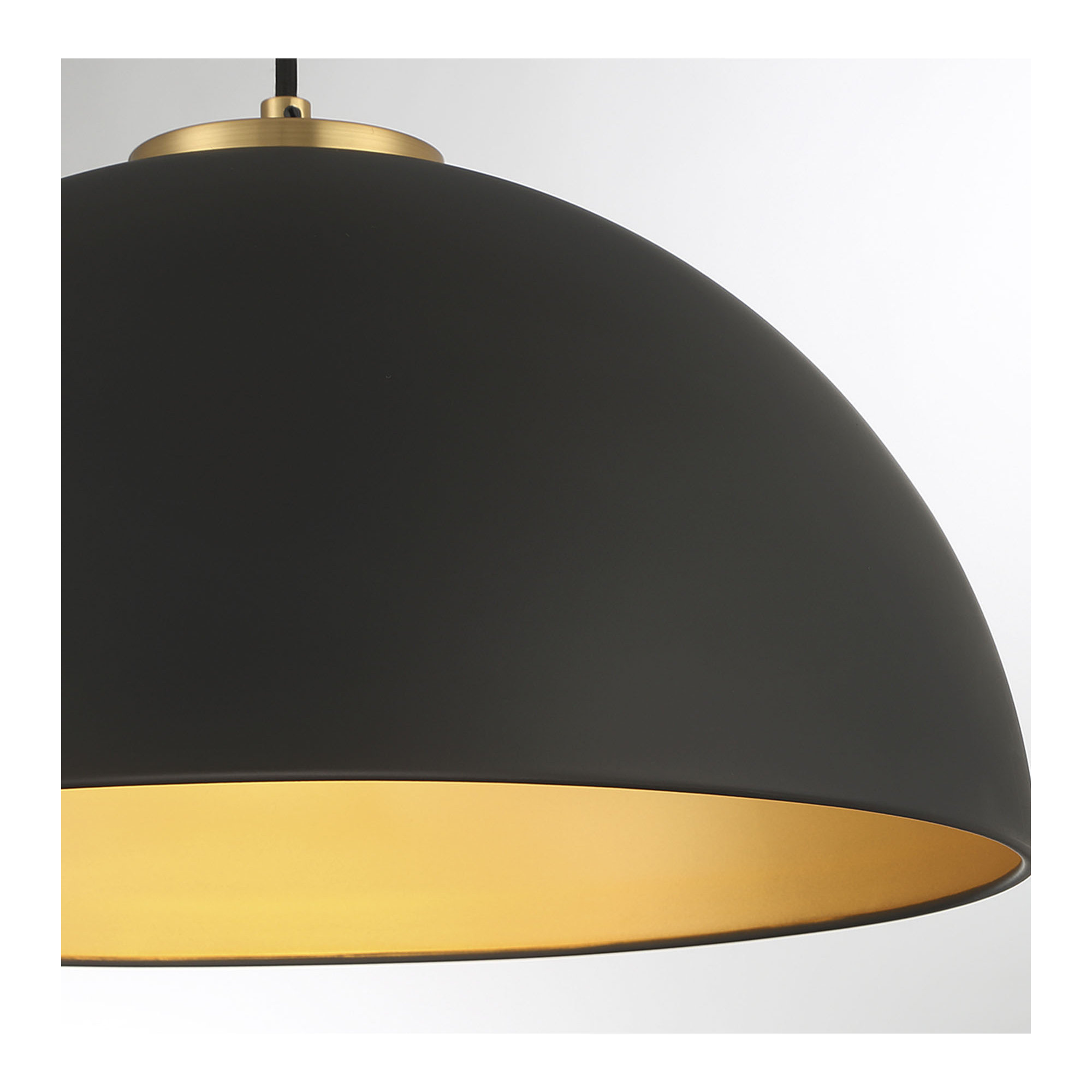 Darrah 1-Light Ceiling Light, Matte Black with Natural Brass