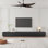  Meuble télé moderne en bois, console multimédia longue avec 4 tiroirs