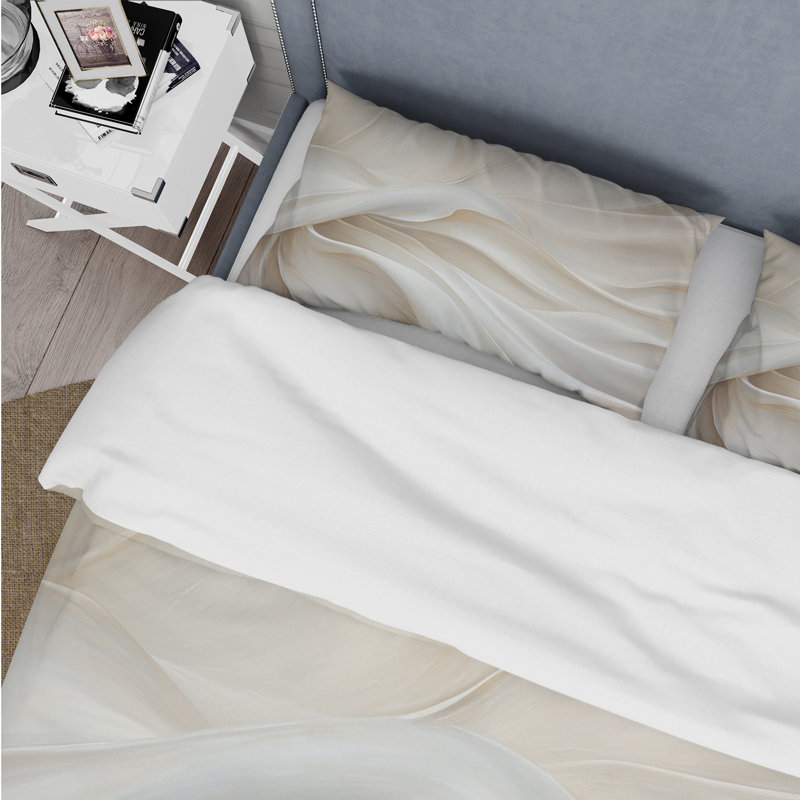 Tissu de soie blanc River - ensemble de housse de couette tendance - microfibre de polyester