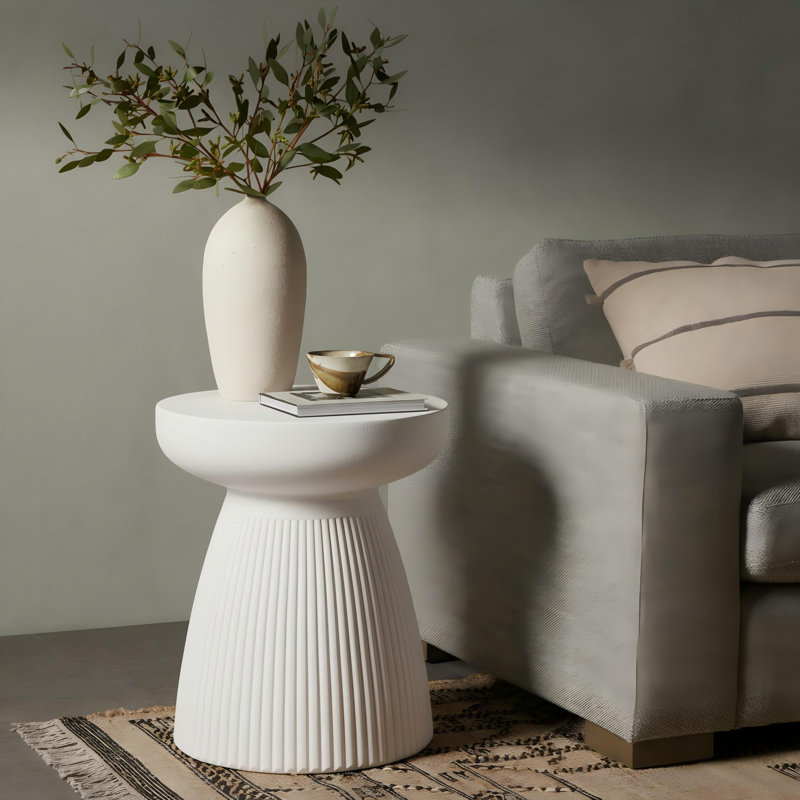 Table d'appoint Maiklas H 20 po, Blanc