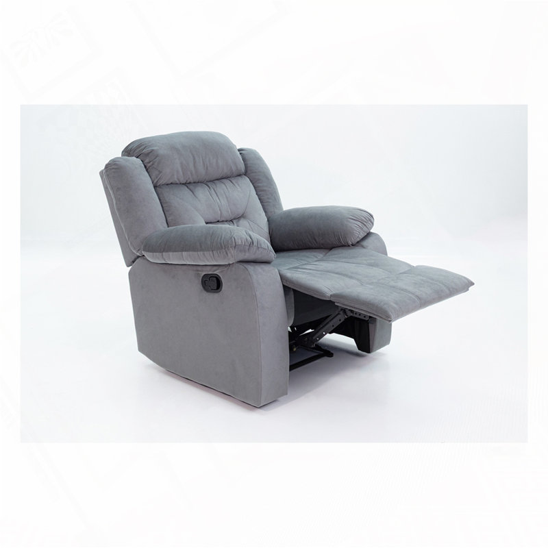 Fauteuil inclinable manuel en velours, Gris foncé