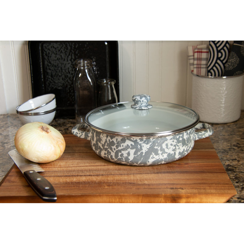 Swirl Saute Pan with Lid, Red, 5 Qt.