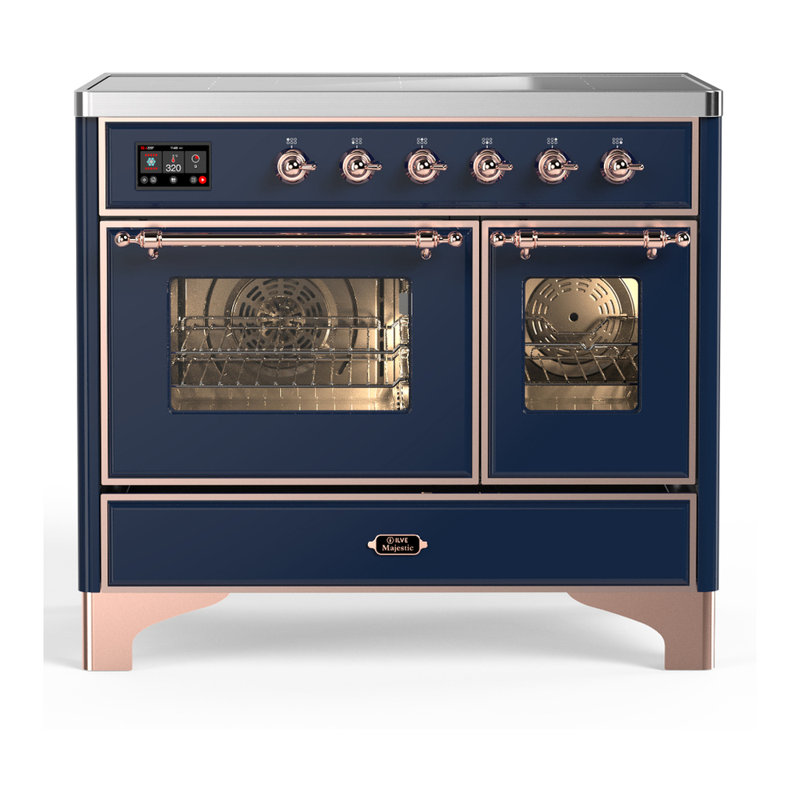Majestic III Series 40 Inch Induction Range with 6 Induction Elements in Mightnight Blue (Copper Trim), Copper