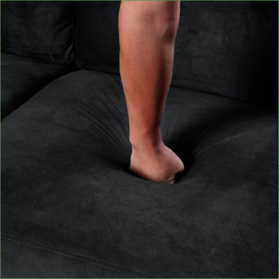 Sectional Sofas for Small Spaces, Living Room/Bedroom/Office | Modern Solid Wood | Black Velvet Standard