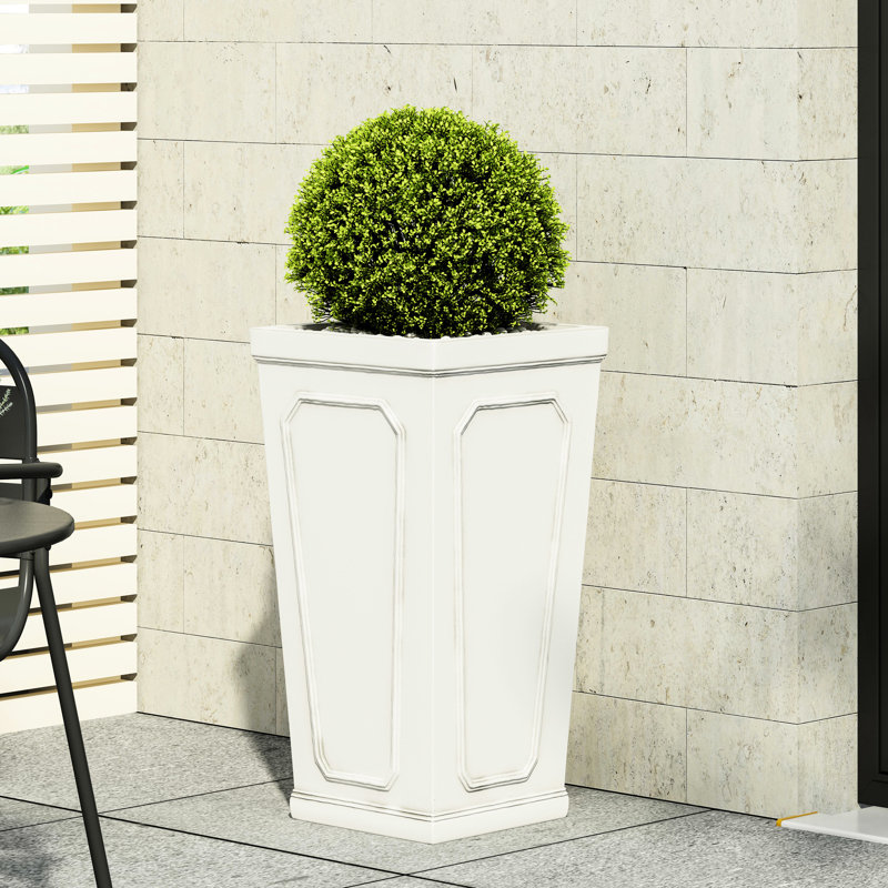 Pot à fleurs - Oxyde de magnésium blanc antique pour la décoration extérieure. 15,71 po P x P 29,97 po, jardins de 26,85 lb. 15,71 po de profondeur, largeur, 29,97 po de hauteur, lb Poids