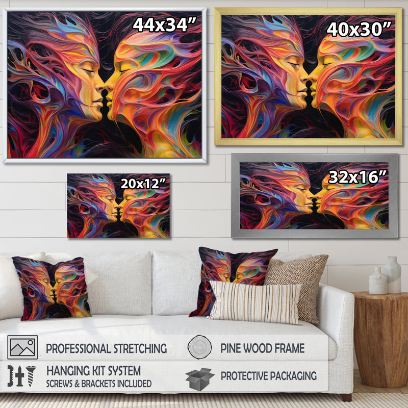 «Metaphorical Mind VII», reproduction d'art sur toile, H 34 po x l 44 po x P 1,5 po, Cadre simple noir