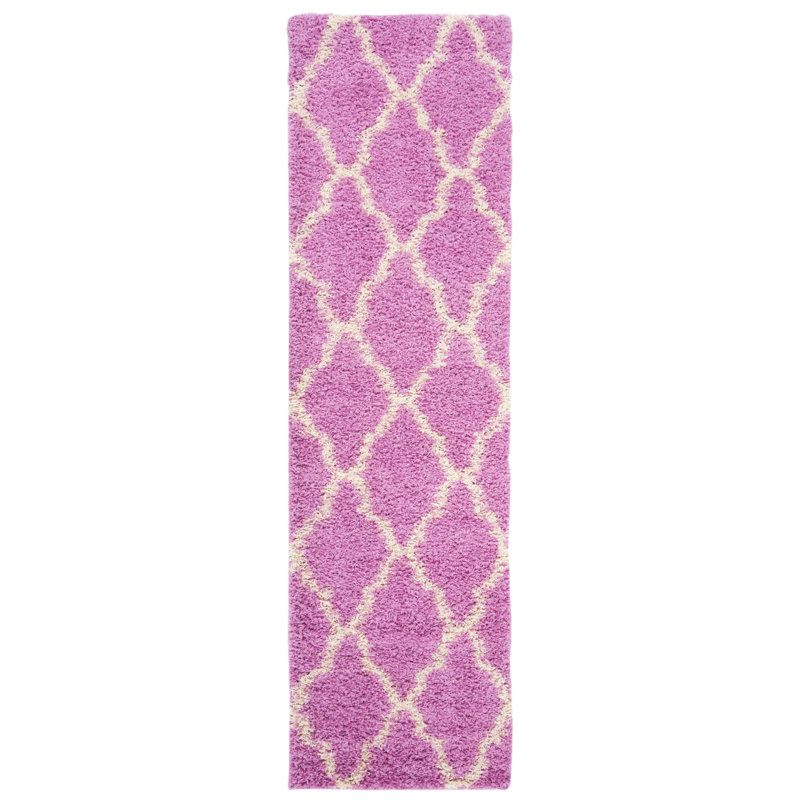 Tapis rose / ivoire Alonnah, Tapis de couloir 2 pi 3 po x 8 pi