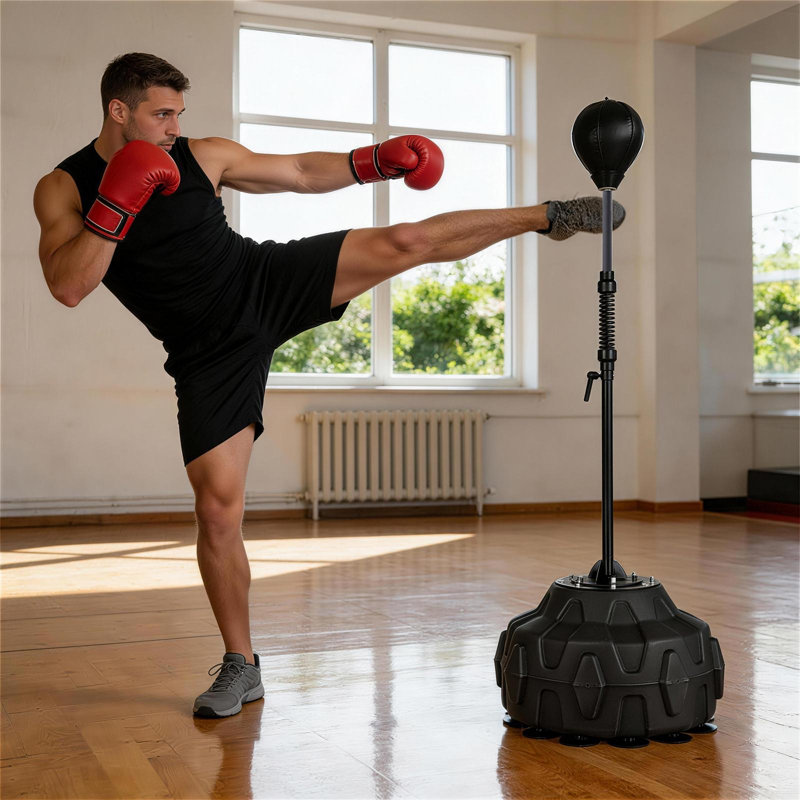 Sac de frappe avec support ajustable - Sac de vitesse pour l'entraînement en boxe, kickboxing et réflexes