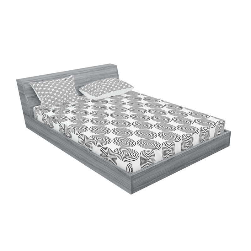 Microfiber Geometric Sheet Set, Full Sheet Set with Fitted Sheet