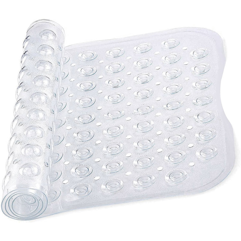 Vinyl Non-Slip Shower Mat, 100cm, 40cm, Crystal