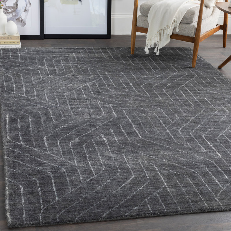 Hollifield Viscose Geometric Indoor Rug, Rectangle 8' x 10'