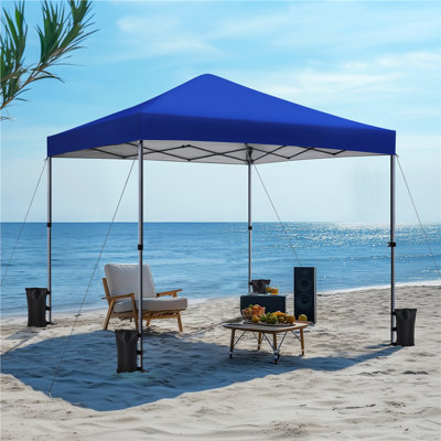 Metal Pop-Up Canopy with One-Push-To-Lock Setup Mechanism