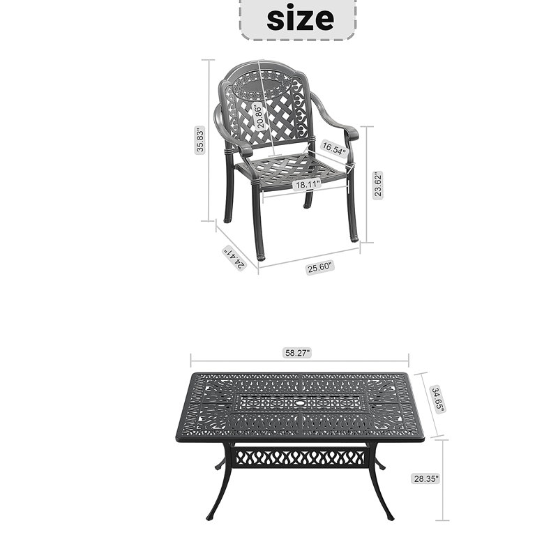 Cast Aluminum Patio Furniture With Cushions, 4
