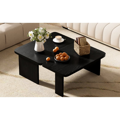 Stylish Living Room Coffee Table, Rectangular With Splicing Detail, & Functional, 25 Lbs Capacity, Easy To Install Modern Details, Furniture, Heavy-Duty, Supported, Simple Assemble