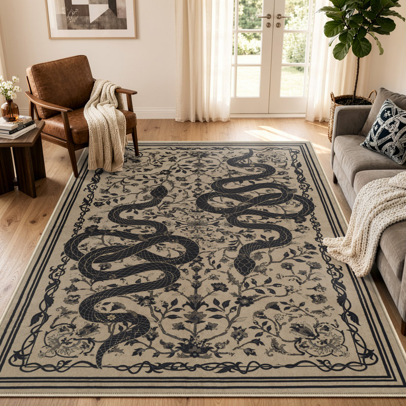 Tapis moelleux antidérapant pour salon Palos, Rectangle 5 pi x 7 pi