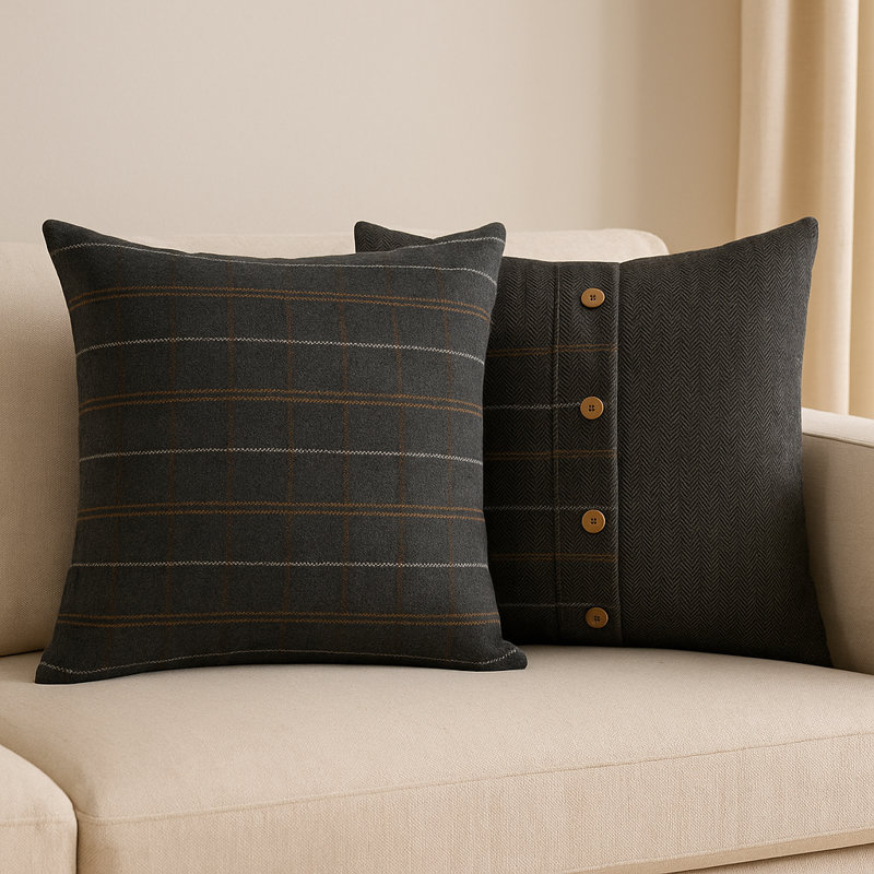 Aikaterini Striped Square Cushion