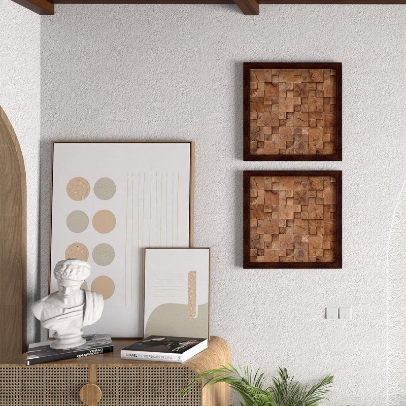 Rustic Cubic Hardwood Abstract Wall Art, 18" x 18"