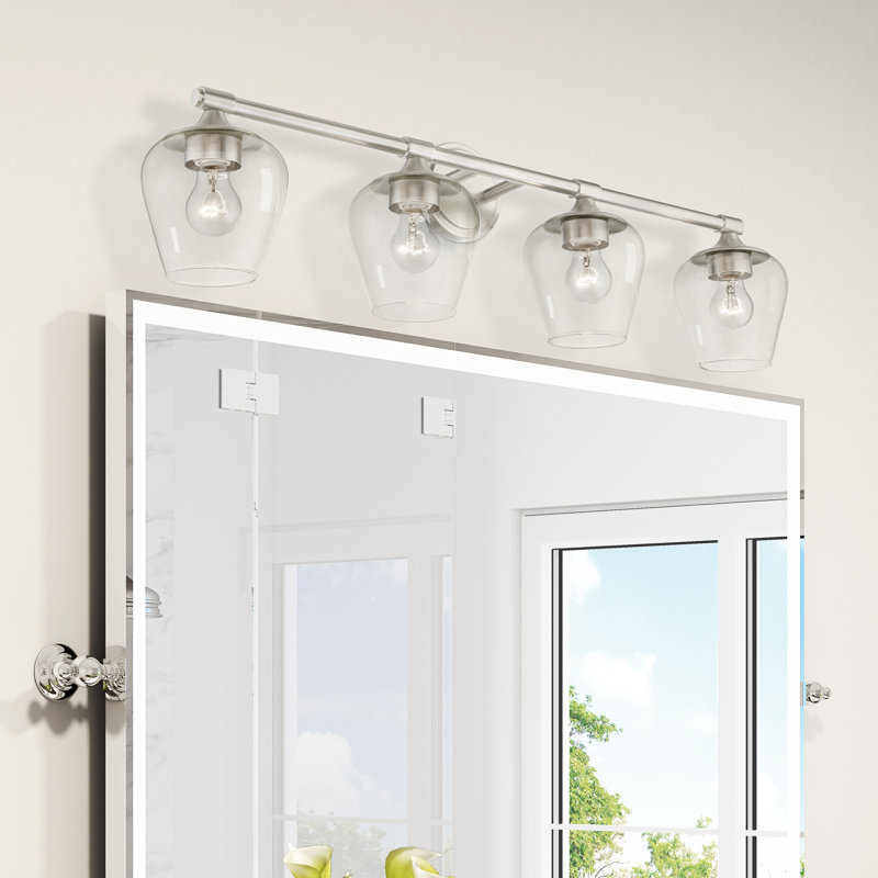 Éclairage de salle de bain à intensité variable 4 lumières Zaker, Nickel brossé