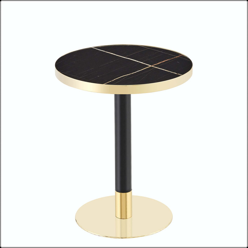 Table bistro 23,6 po Modern Modern, Black / Black+Gold