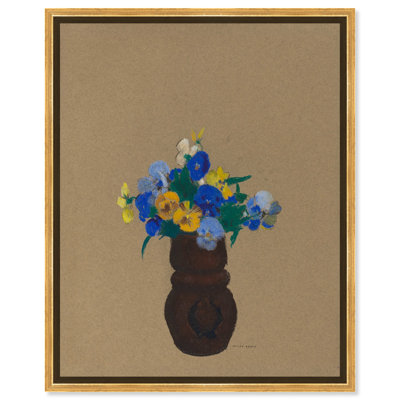Odilon Redon - Pansies Canvas Vintage Farmhouse Wall Art by Art Remedy
