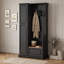 Arbre d'entrée minimaliste avec 3 crochets de suspension, banc de rangement rabattable, tablettes réglables et armoire à chaussures haute-1175585244