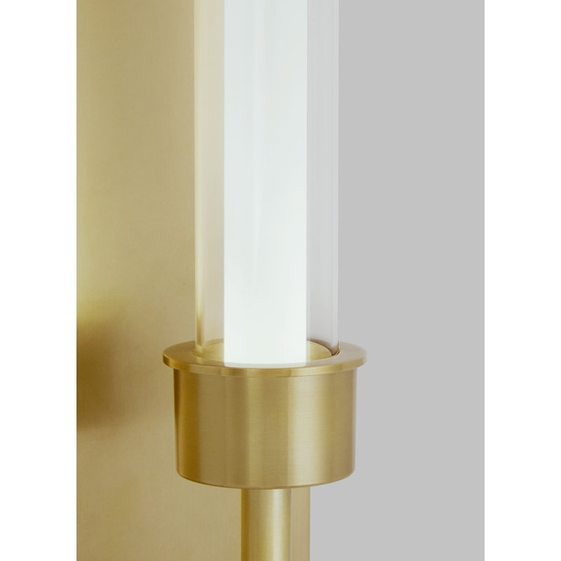 Linger 1 - Light LED Armed Sconce, Natural Brass