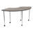 Structure Series 1/3 Round 65" x 30" Adjustable Height Mobile Collaborative Activity Table with Casters-51404088-51404089