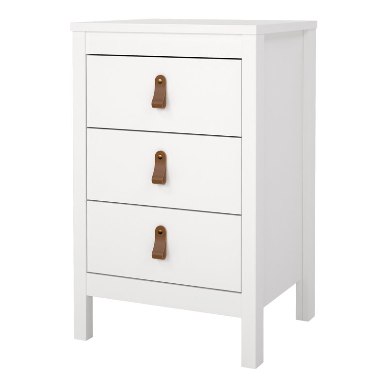 Ameiya 43.8cm W Plywood / Laminate Board Bedside Table, White