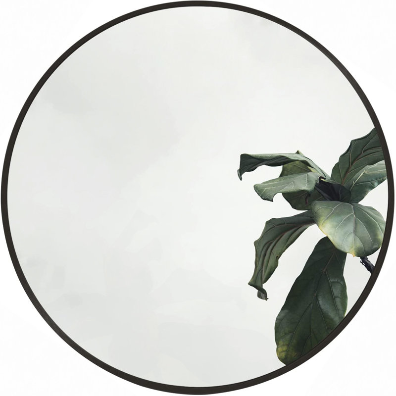 Miroir de salle de bain rond en métal, 16 po x 16 po