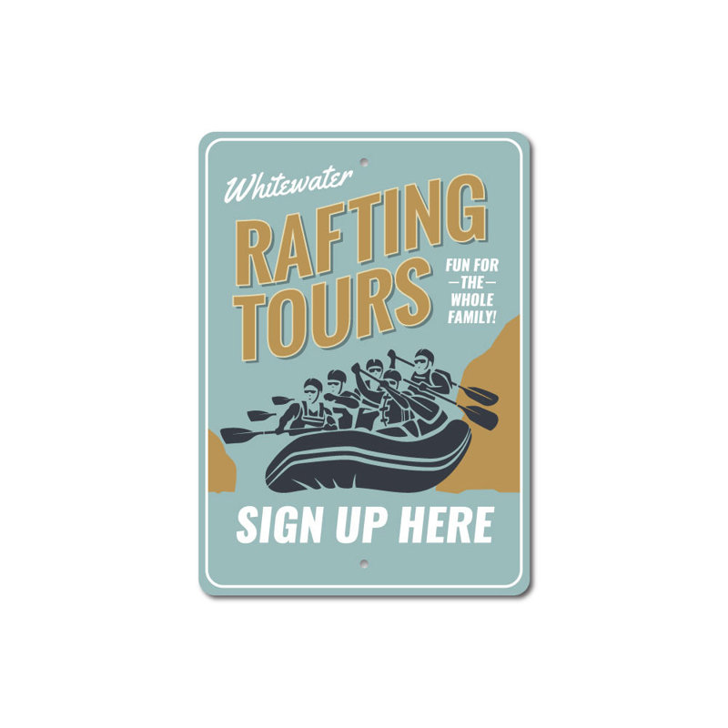 Panneau en aluminium Whitewater Rafting, H 14 po x l 10 po x P 0,04 po