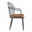 Chaise d'intérieur rembourrée avec pieds en métal (ensemble de 2), brun