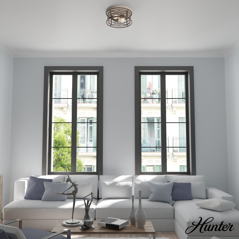 Langwood Onyx Bengal Aluminum 2-Light LED Flush Mount