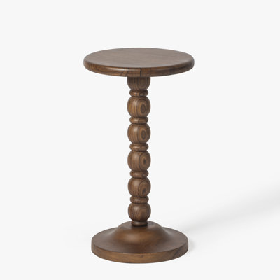 Isabel Spindle Solid Wood Round Drink Table by Birch Lane