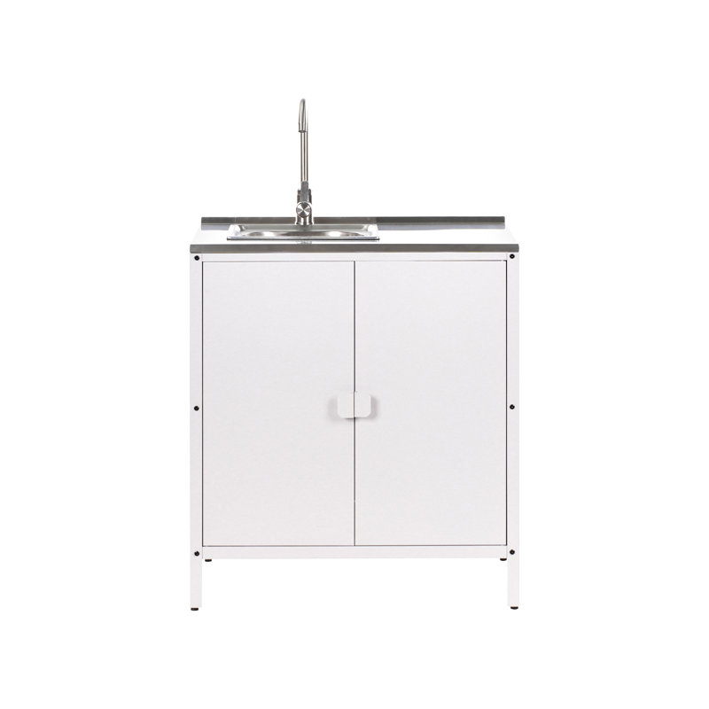 Outdoor Kitchen Cabinet with Sink VILAMA White