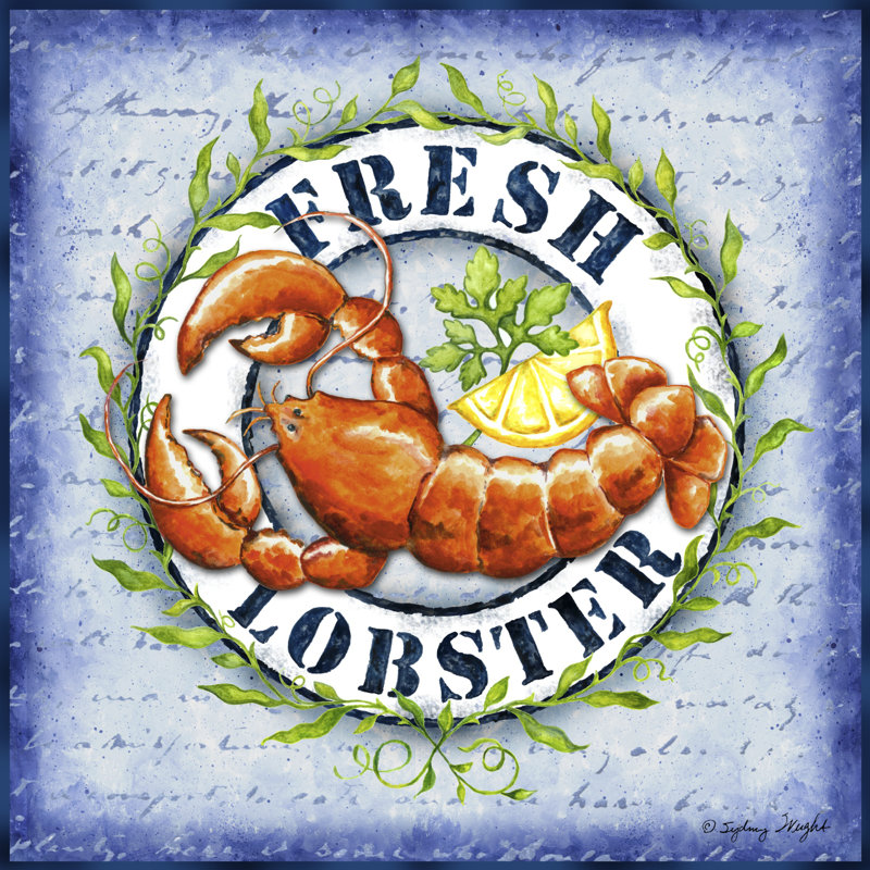 Seafood Sign IV by Sydney Wright - Wrapped Canvas Print, 122cm H x 122cm W