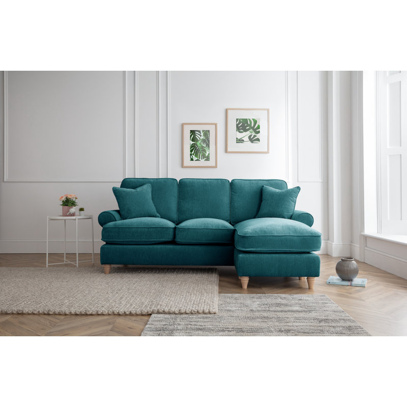 Longfellow Corner Chaise Sofa, Right Hand Facing, Emerald