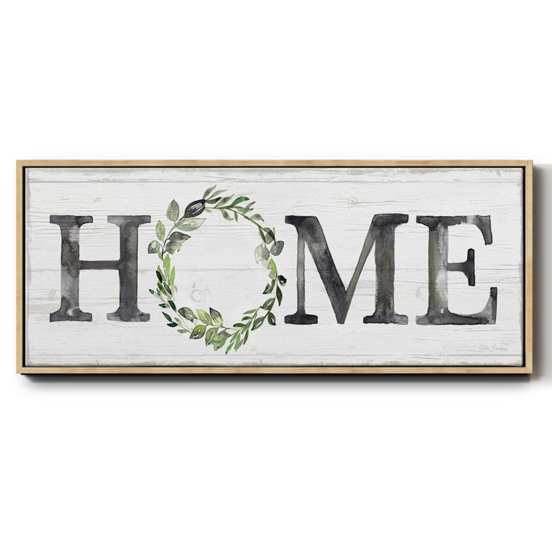 Gray Home Wreath- Framed Canvas