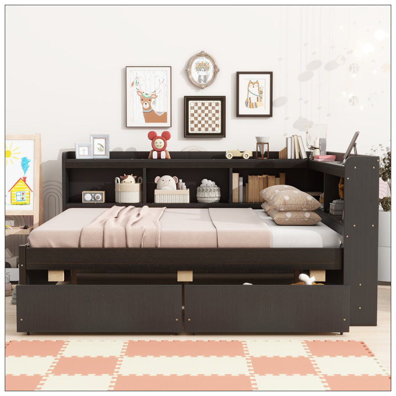Lit pour chambre à coucher, Double, Espresso