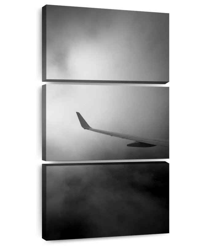 Airplane Monochrome Wing, 27" H x 12" W