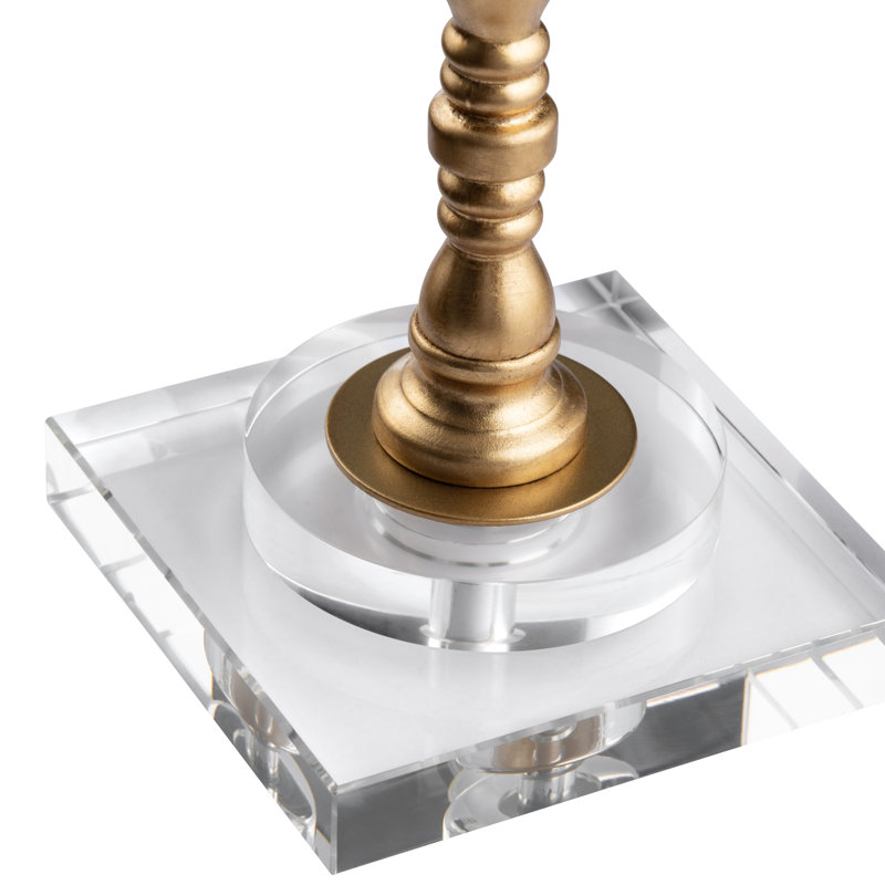 36.75" Metal Table Lamp With White Shade