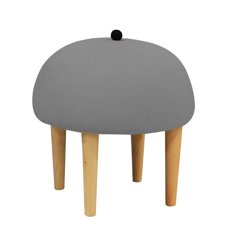 Moher Solid Wood Accent Stool, Grey
