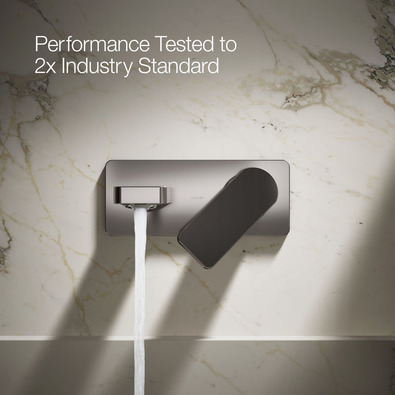 Parallel Wall-Mount Single-Handle Bathroom Sink Faucet, Vibrant Titanium