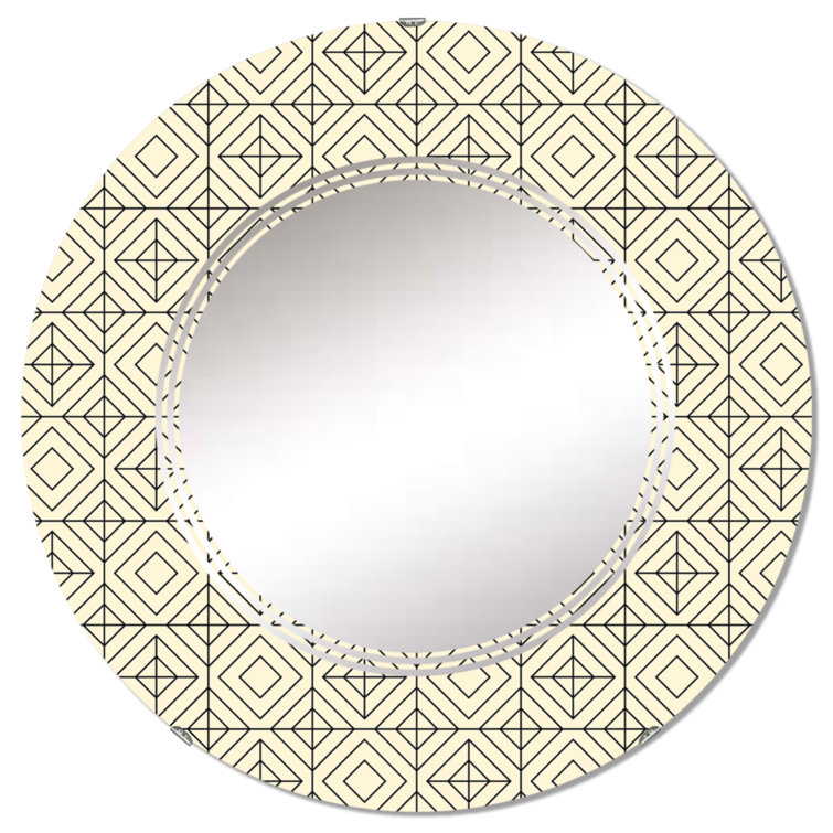 Round Wall Mirror Surrounded by Smaller Round Mirrors Multicolor