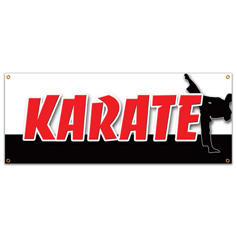 Karate Banner Sign, 18" H x 48" W x 0.1" D