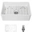 Évier en céramique blanche 30 po - Tablier frontal pour cuve simple réversible de cuisine et design élégant de qualité élégante