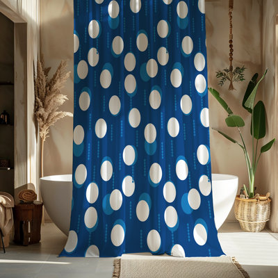 Blue Mod Dots Shower Curtain