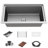 30" Undermount Workstation 16 Gauge Single Bowl Stainless Steel Kitchen Sink with Accessories
